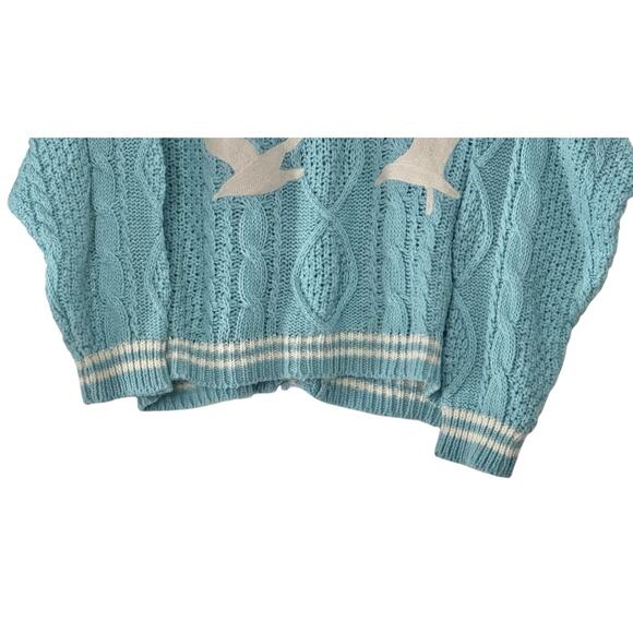 Taylor Swift 1989 Cardigan Blue White Cable Knit Sweater XS SM Taylor's Version - Picture 7 of 10